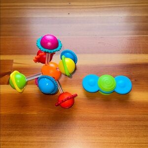 Fat Brain Toy bundle Wimzle Baby Sensory Toy and whirley squigz